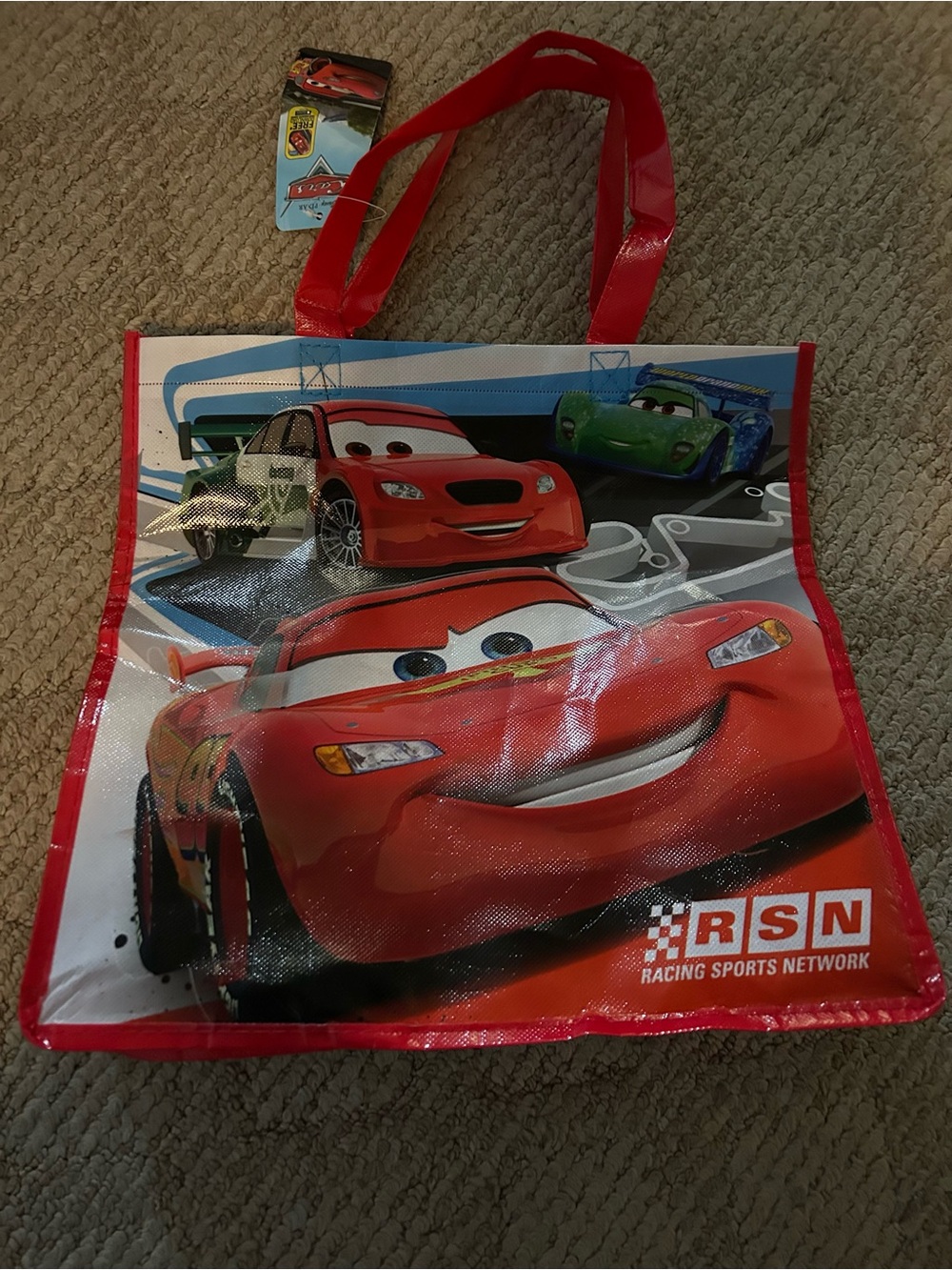Disney Cars Red Lightning McQueen Kids Tote Bag